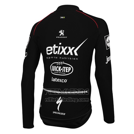 2015 Fietskleding Ettix Quick Step Zwart en Wit Lange Mouwen en Koersbroek